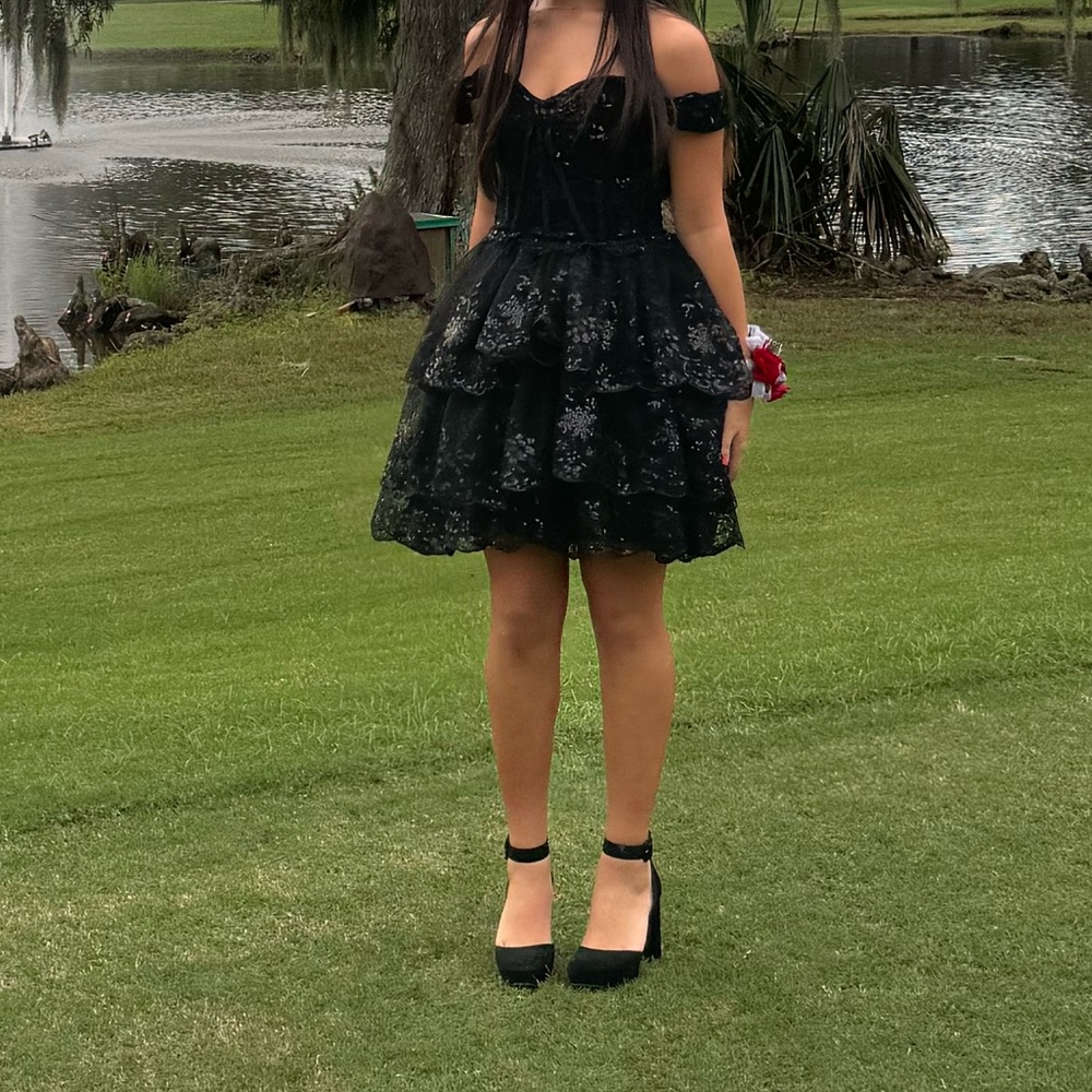 A-line Black homecoming Dress